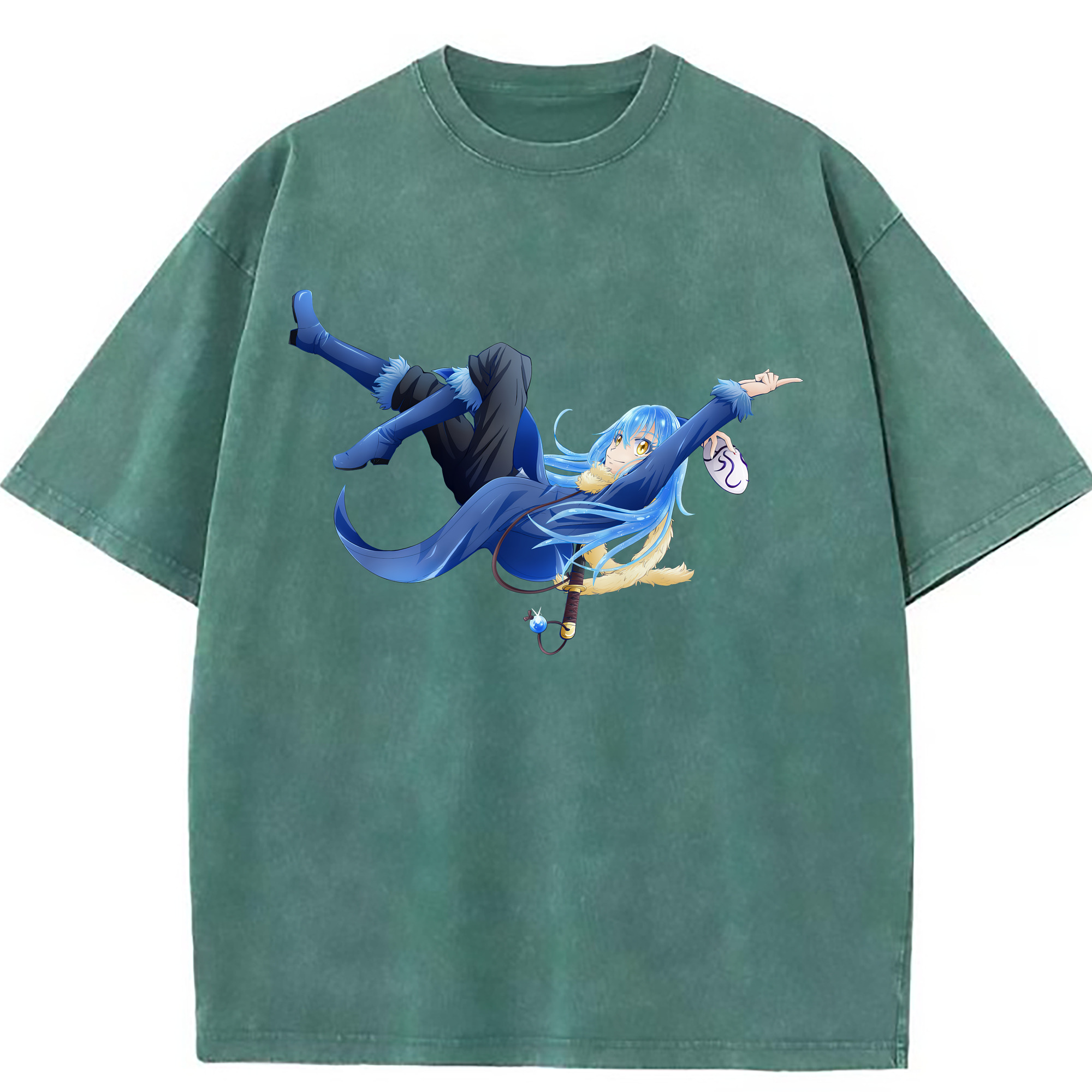 （画像用） 転スラ Regarding Reincarnated to Slime 綿100% ヴィンテージ風 半袖Tシャツ（フロントプリント）